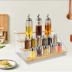 4-Tier Bamboo Acrylic Multipurpose Stand – Organizer & Display