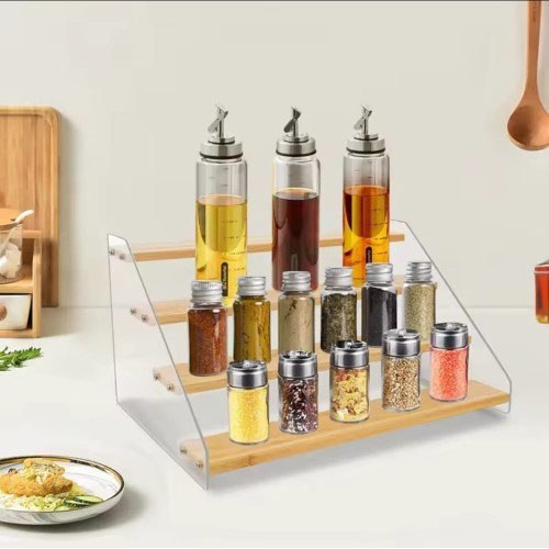 4-Tier Bamboo Acrylic Multipurpose Stand – Organizer & Display