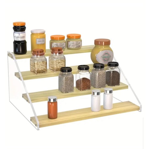 4-Tier Bamboo Acrylic Multipurpose Stand – Organizer & Display