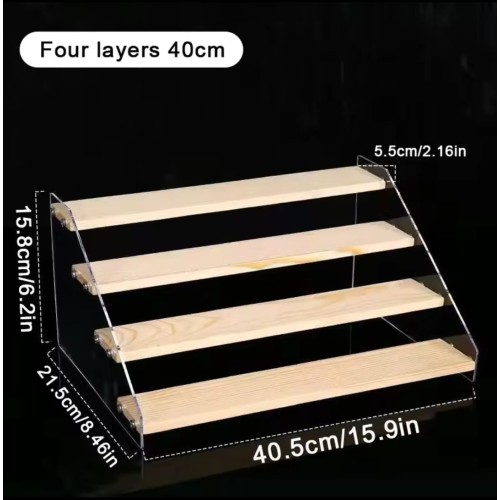 4-Tier Bamboo Acrylic Multipurpose Stand – Organizer & Display
