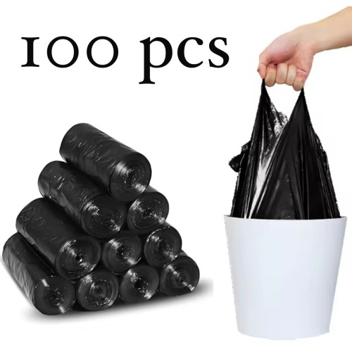 100pcs Garbage Bags – Durable Leak-Proof Trash Bags (45x60cm)