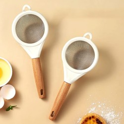 Fine Mesh Stainless Steel Sieve with Wooden Handle – Multi-Purpose Kitchen Strainer Fine Mesh Stainless Steel Sieve with Wooden Handle – Multi-Purpose Kitchen Strainer