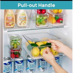7pcs BPA-Free Stackable Acrylic Fridge Organizer With Lid