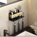 Metallic Wall-Mounted Toothbrush/ Toothpaste Holder Metallic Wall-Mounted Toothbrush/ Toothpaste Holder