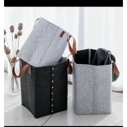 Foldable Laundry Basket With Leather Handles