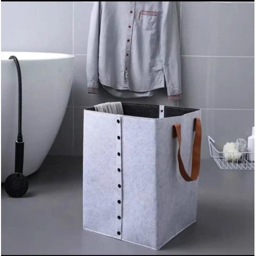 Foldable Laundry Basket With Leather Handles Foldable Laundry Basket With Leather Handles