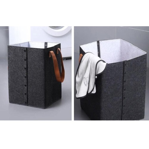 Foldable Laundry Basket With Leather Handles Foldable Laundry Basket With Leather Handles