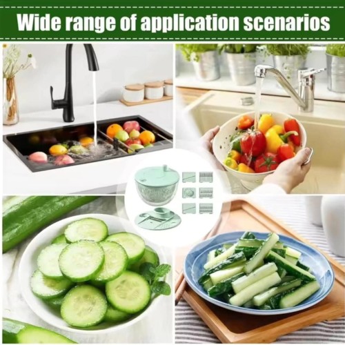 8-In-1 Salad Spinner & Vegetable Chopper 8-In-1 Salad Spinner & Vegetable Chopper