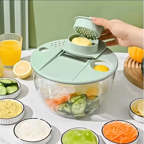 8-In-1 Salad Spinner & Vegetable Chopper 8-In-1 Salad Spinner & Vegetable Chopper