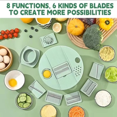 8-In-1 Salad Spinner & Vegetable Chopper 8-In-1 Salad Spinner & Vegetable Chopper
