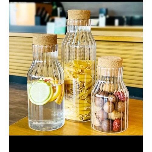 Multipurpose Ribbed Borosilicate Glass Storage Jar Multipurpose Ribbed Borosilicate Glass Storage Jar