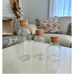 Multipurpose Ribbed Borosilicate Glass Storage Jar