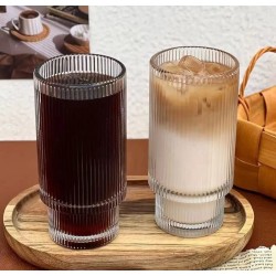 Ribbed Aesthetic Highball Crystal Glasses