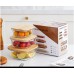 3Pcs Rectangular Glass Storage Container Set With Bamboo Lid