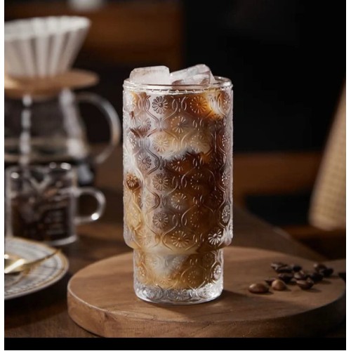 350mlEmbossed Vintage Ribbed Glass Set 350mlEmbossed Vintage Ribbed Glass Set