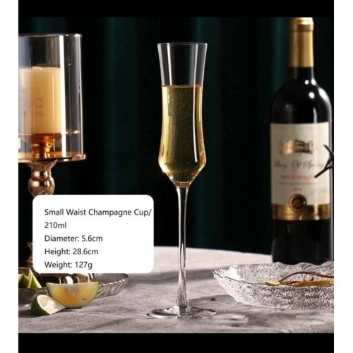 6Pcs Elegant Long Stem Crystal Wine & Champagne Flutes