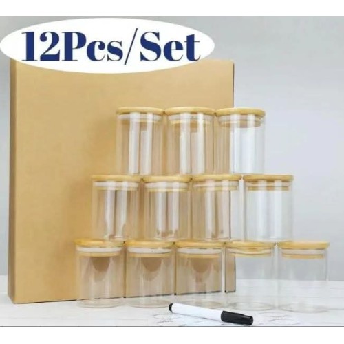 12Pcs Round Premium Spice Storage Jar Set 12Pcs Round Premium Spice Storage Jar Set