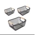 3Pcs Extra-Large Plastic Mesh Storage Basket With Bamboo Handles