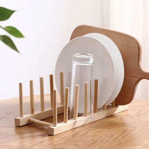 Bamboo Plate/ Pot Lids Holder Bamboo Plate/ Pot Lids Holder