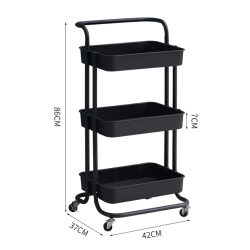 Multi-Functional Movable Trolley Storage Rack (Full Metallic)