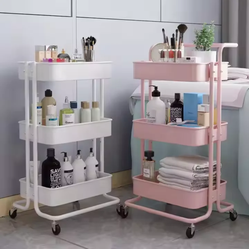 Multi-Functional Movable Trolley Storage Rack (Full Metallic)