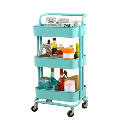 Multi-Functional Movable Trolley Storage Rack (Full Metallic)