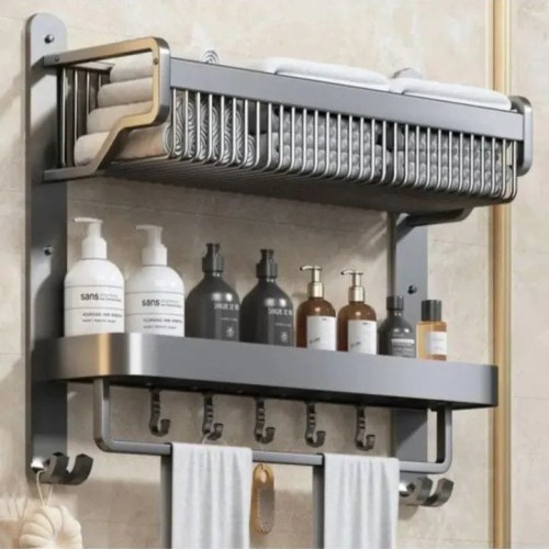 Bathroom Wall Mounted Towel Rack – Double Layer Bathroom Wall Mounted Towel Rack – Double Layer