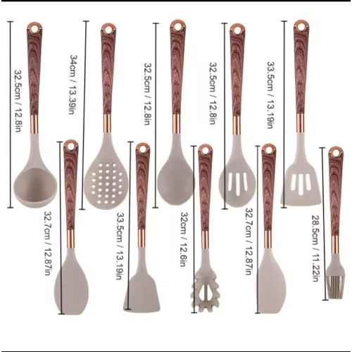 11pcs Silicone Spoon Set