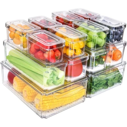 14pcs Stackable Fridge Storage Organizer Set