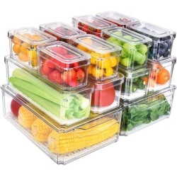 14pcs Stackable Fridge Storage Organizer Set