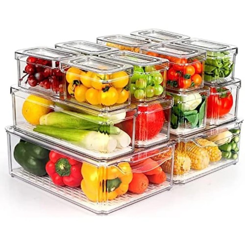 14pcs Stackable Fridge Storage Organizer Set