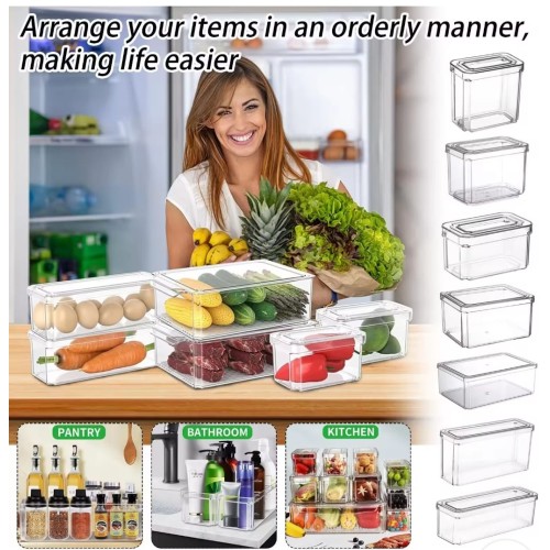 14pcs Stackable Fridge Storage Organizer Set