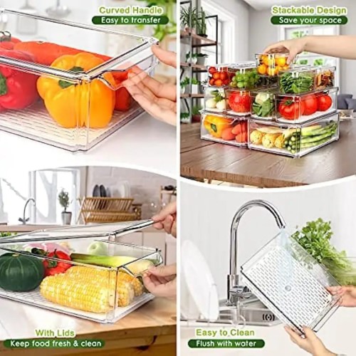 14pcs Stackable Fridge Storage Organizer Set