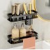 2pcs Aluminum Alloy Rectangular Shelf with Towel Holder 2pcs Aluminum Alloy Rectangular Shelf with Towel Holder