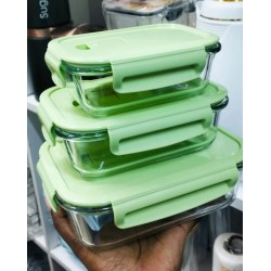 3pc High Borosilicate Glass Food Containers + Insulated Lunch Bag