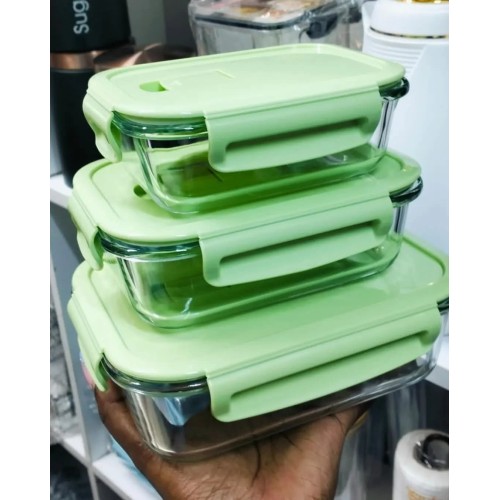 3pc High Borosilicate Glass Food Containers + Insulated Lunch Bag 3pc High Borosilicate Glass Food Containers + Insulated Lunch Bag