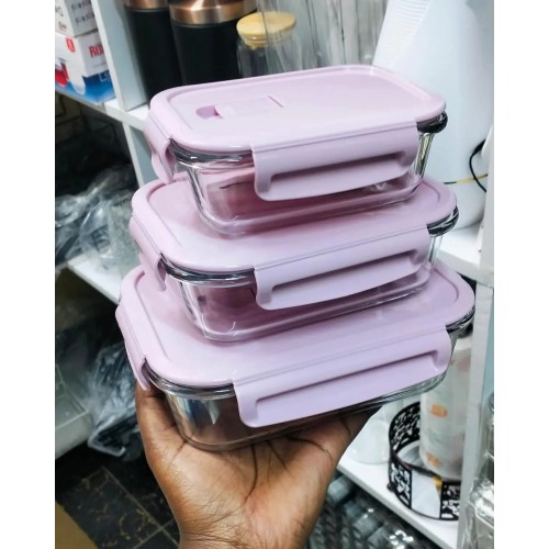 3pc High Borosilicate Glass Food Containers + Insulated Lunch Bag 3pc High Borosilicate Glass Food Containers + Insulated Lunch Bag