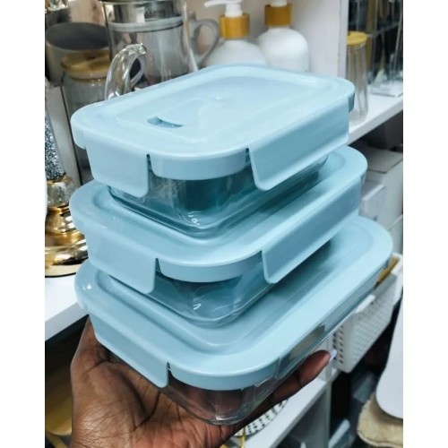 3pc High Borosilicate Glass Food Containers + Insulated Lunch Bag 3pc High Borosilicate Glass Food Containers + Insulated Lunch Bag