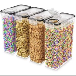 4pcs Airtight Food Storage Containers – 2.5L Each with Labels and Pen