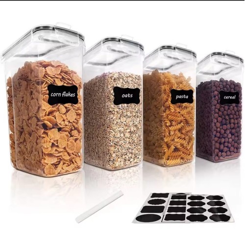 4pcs Airtight Food Storage Containers – 2.5L Each with Labels and Pen 4pcs Airtight Food Storage Containers – 2.5L Each with Labels and Pen