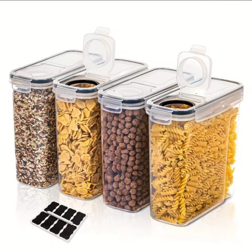4pcs Airtight Food Storage Containers – 2.5L Each with Labels and Pen 4pcs Airtight Food Storage Containers – 2.5L Each with Labels and Pen