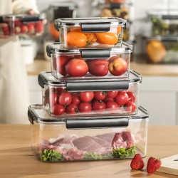 4pcs Transparent Sealed Refrigerator Food Container Set