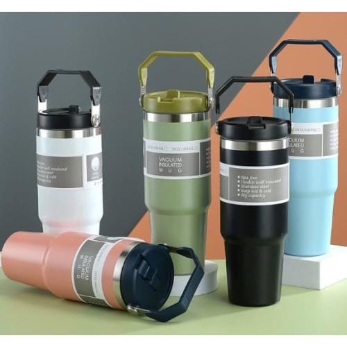 890ml Thermal Coffee Cup with Handle – Hot & Cold Vacuum Flask 890ml Thermal Coffee Cup with Handle – Hot & Cold Vacuum Flask
