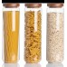 Acacia Wooden Kitchen Storage Glass Jar with Bamboo Lid