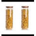 Acacia Wooden Kitchen Storage Glass Jar with Bamboo Lid