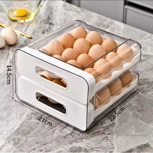 Acrylic Egg Storage Box – Double Layered, Stackable Egg Tray Acrylic Egg Storage Box – Double Layered, Stackable Egg Tray