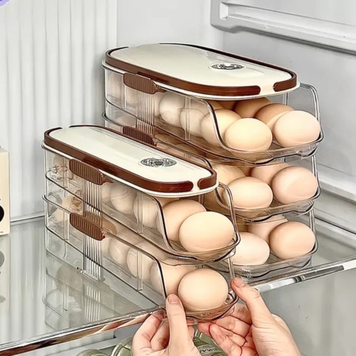 Acrylic Stackable Automatic Sliding Egg Storage Box