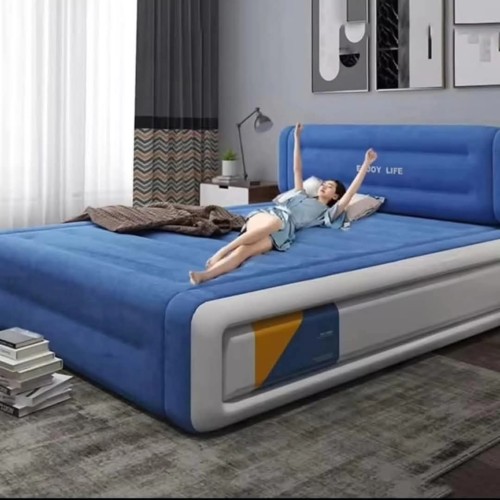 Big Size Inflatable Air Bed with Headrest – 5x6 Ft