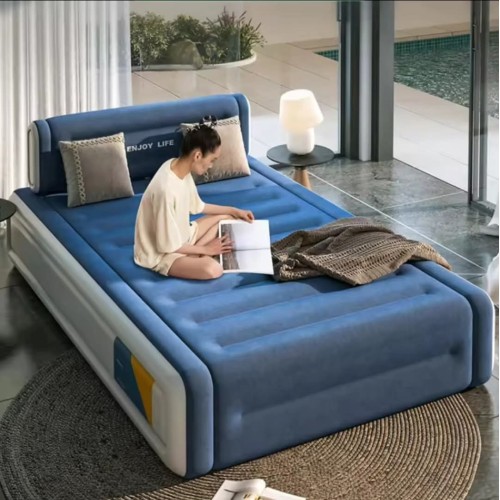 Big Size Inflatable Air Bed with Headrest – 5x6 Ft