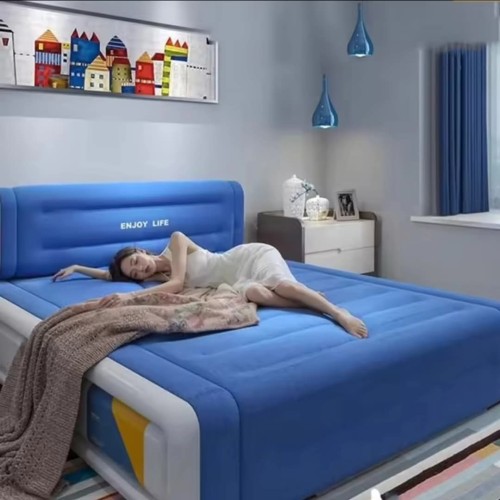Big Size Inflatable Air Bed with Headrest – 5x6 Ft